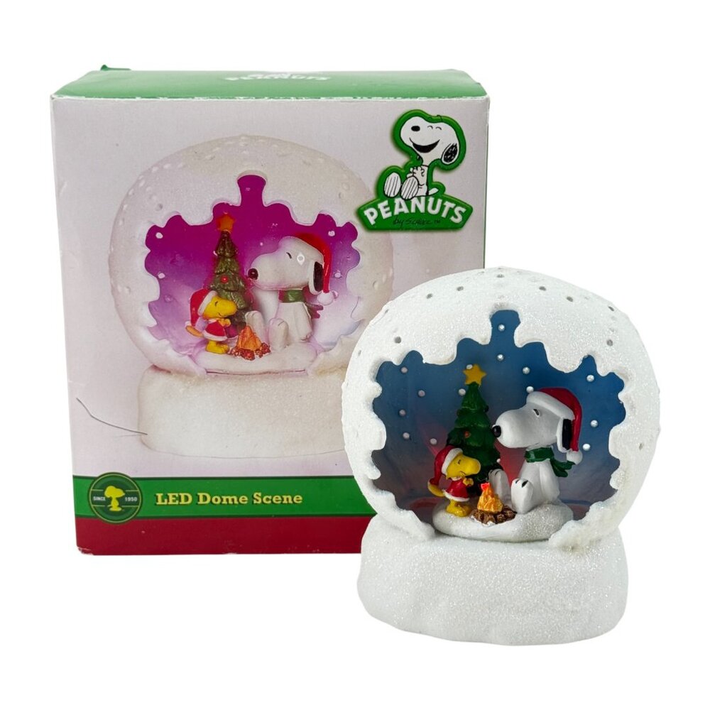 Peanuts Snoopy & Woodstock LED Dome Scene Color Change Campfire Roman Inc 2013